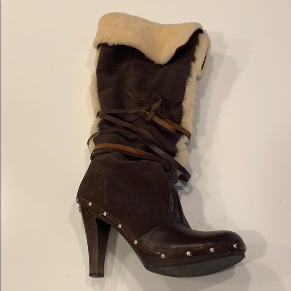 Michael Kors Shearling High heel boots sz 8.5